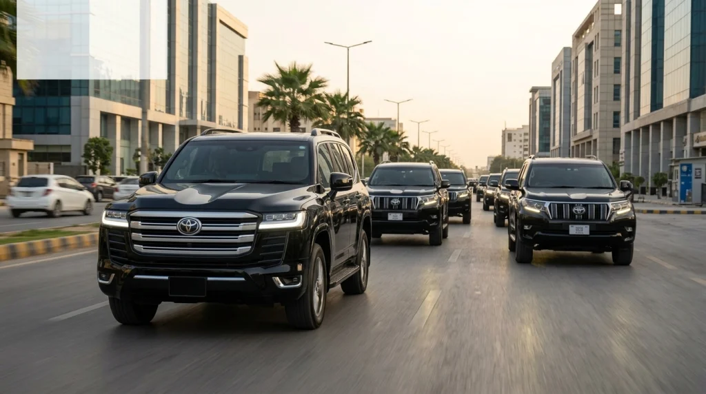 Premium Toyota Land Cruiser LC300 for VIP protocol rental Karachi by Rent a Car in Karachi