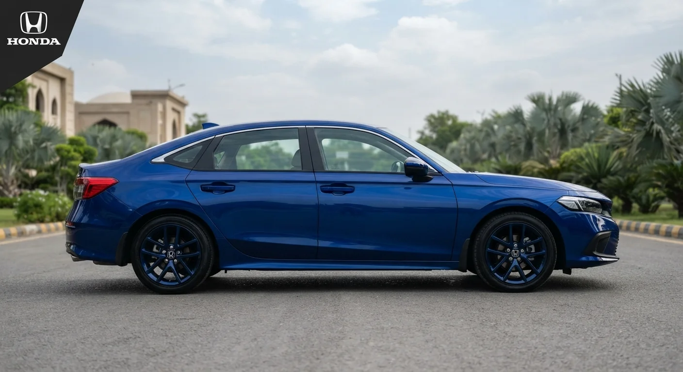Daily car rental Karachi featuring a luxury sedan from Rent a Car in Karach