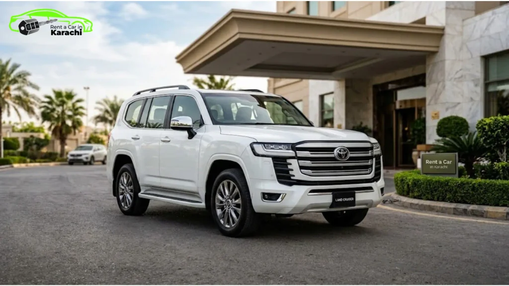 Luxury Toyota Land Cruiser LC300 hotel transfer car rental by Rent a Car in Karachi