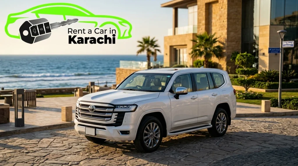Toyota Land Cruiser LC300 for seaview luxury car rental by Rent a Car in Karachi