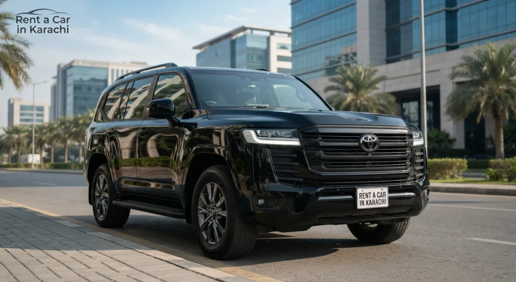 VIP Car Rental Karachi featuring a luxury SUV from Rent a Car in Karachi