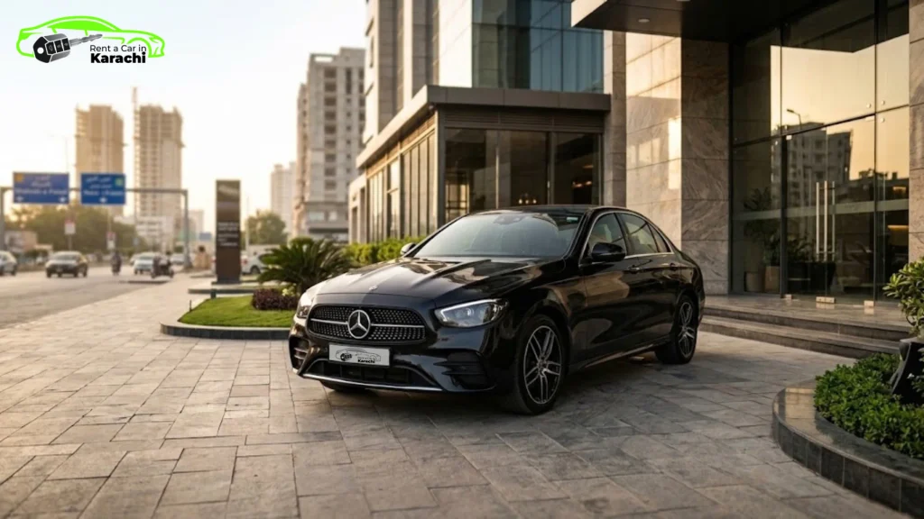 Mercedes-Benz E-Class executive transit service by Rent a Car in Karachi